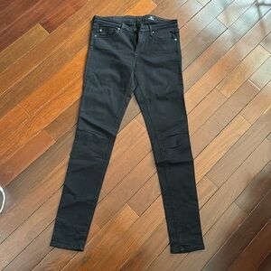 AG JEANS black low rise skinny jeans
